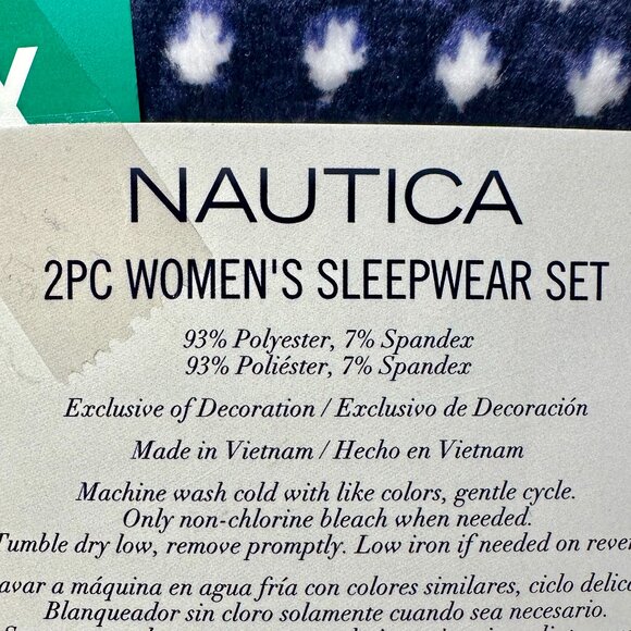 Nautica Women's 2-piece Pajama Lounger Set Size XL Blue Cozy Soft Fleece (NEW) - Picture 7 of 12